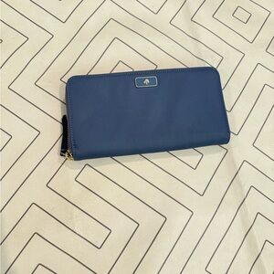Kate Spade Blue Nylon Zipper Wallet